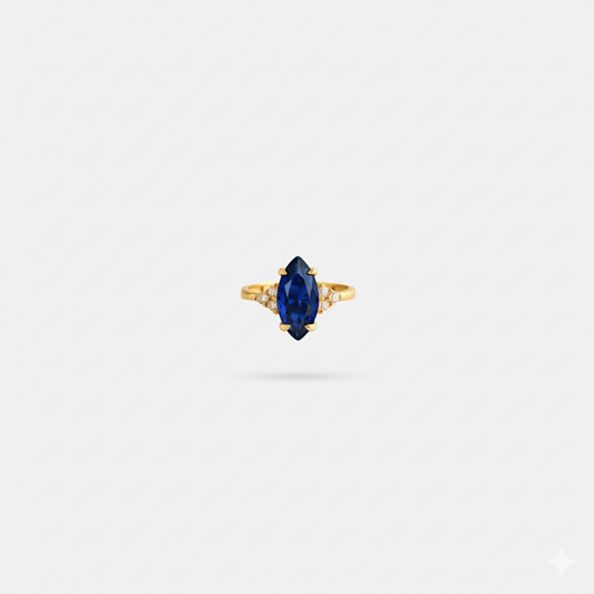 Marquise Cut Sapphire Inspired  925 Silver Zircon Ring